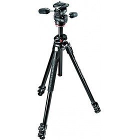 Manfrotto 290 DUAL Kit, Alu 3 sec. tripod w/ 90°column and 3W head MK290DUA3-3W